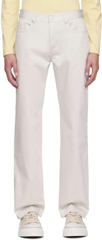 AMI Paris Off-White Straight Fit Trousers Cover