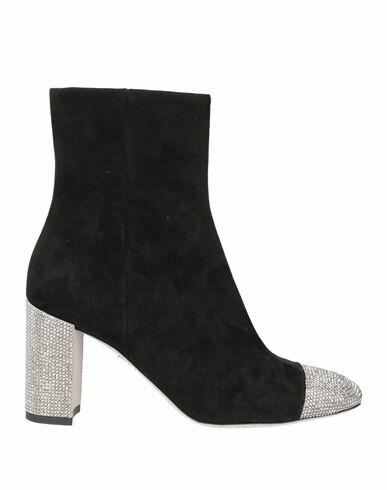 Rene' Caovilla Woman Ankle boots Black Leather Cover