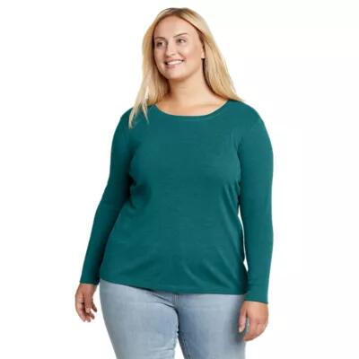 Eddie Bauer Women's Favorite Long-Sleeve Crewneck T-Shirt Cover