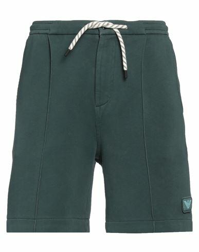 Emporio Armani Man Shorts & Bermuda Shorts Green Cotton, Polyester, Elastane Cover