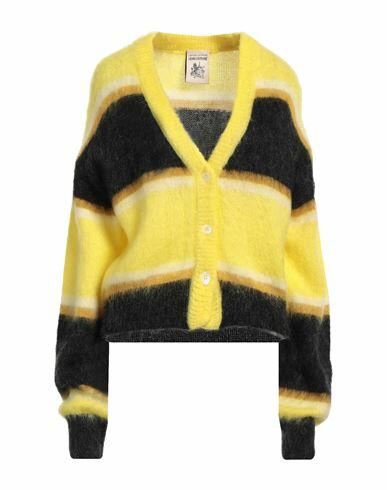 Semicouture Woman Cardigan Yellow Acrylic, Polyamide, Mohair wool, Wool, Virgin Wool Cover