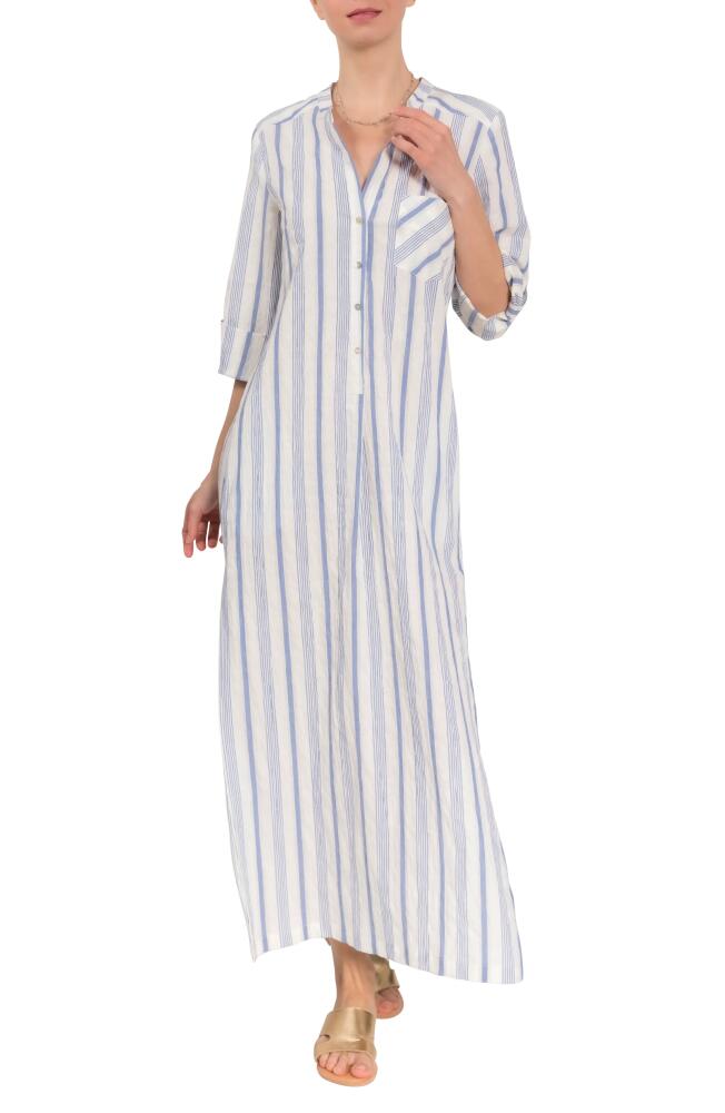 Everyday Ritual Tracey Stripe Cotton Nightgown in Blueberry Stripe Cover