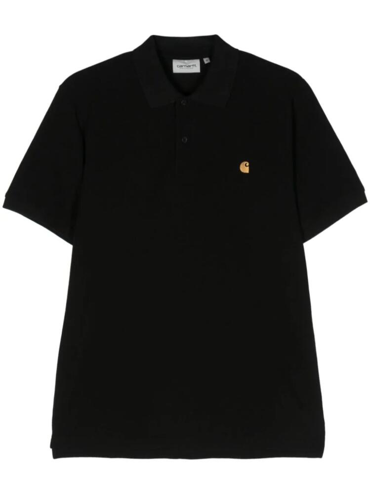 Carhartt WIP logo-embroidered cotton polo shirt - Black Cover