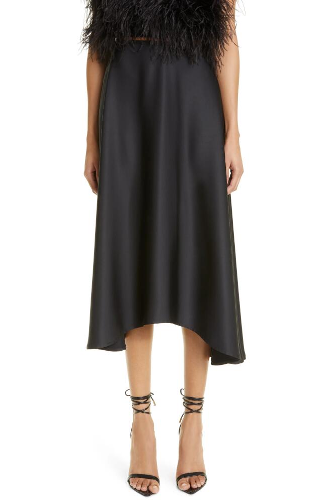 LAPOINTE Textured Satin Handkerchief Skirt in Black Cover