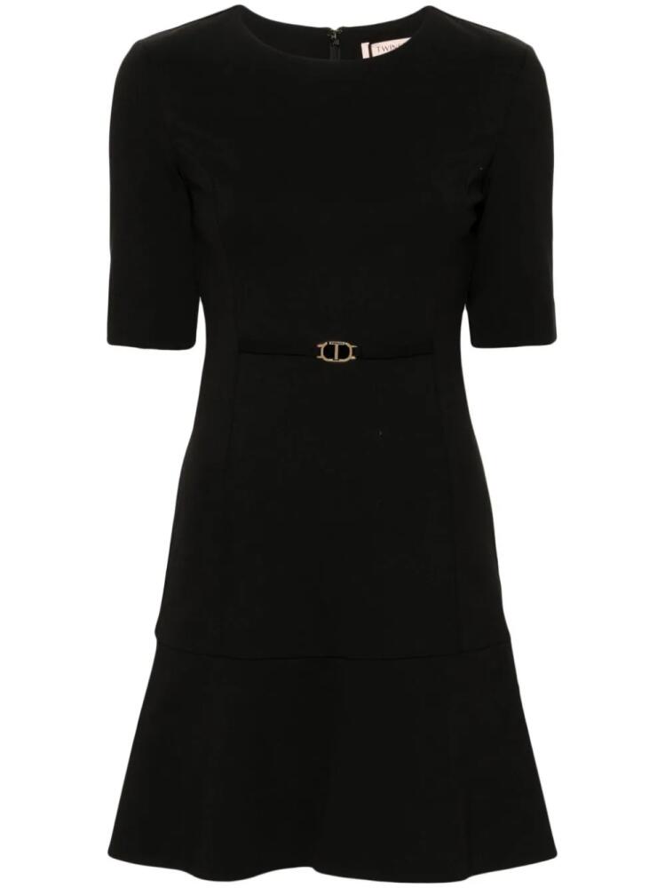 TWINSET Oval-T waist strap mini dress - Black Cover