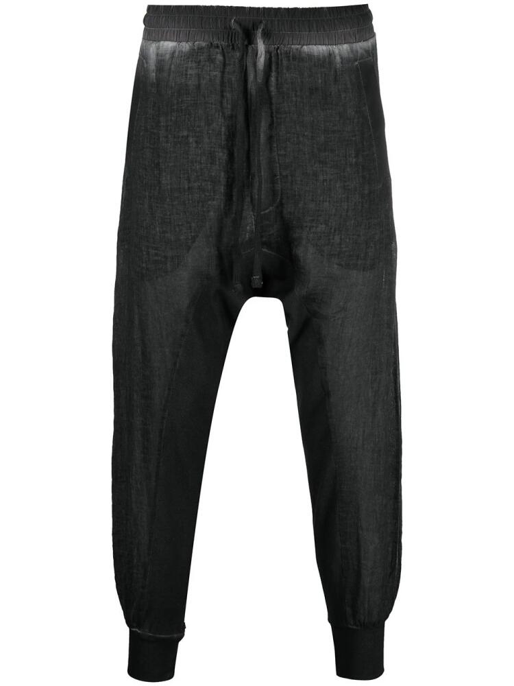 Thom Krom distressed-finish tapered trousers - Black Cover