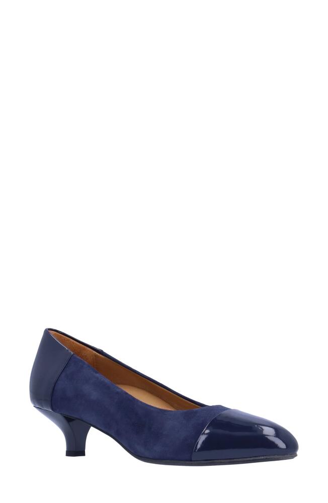 L'Amour des Pieds Kishita Cap Toe Kitten Heel Pump in Navy Cover