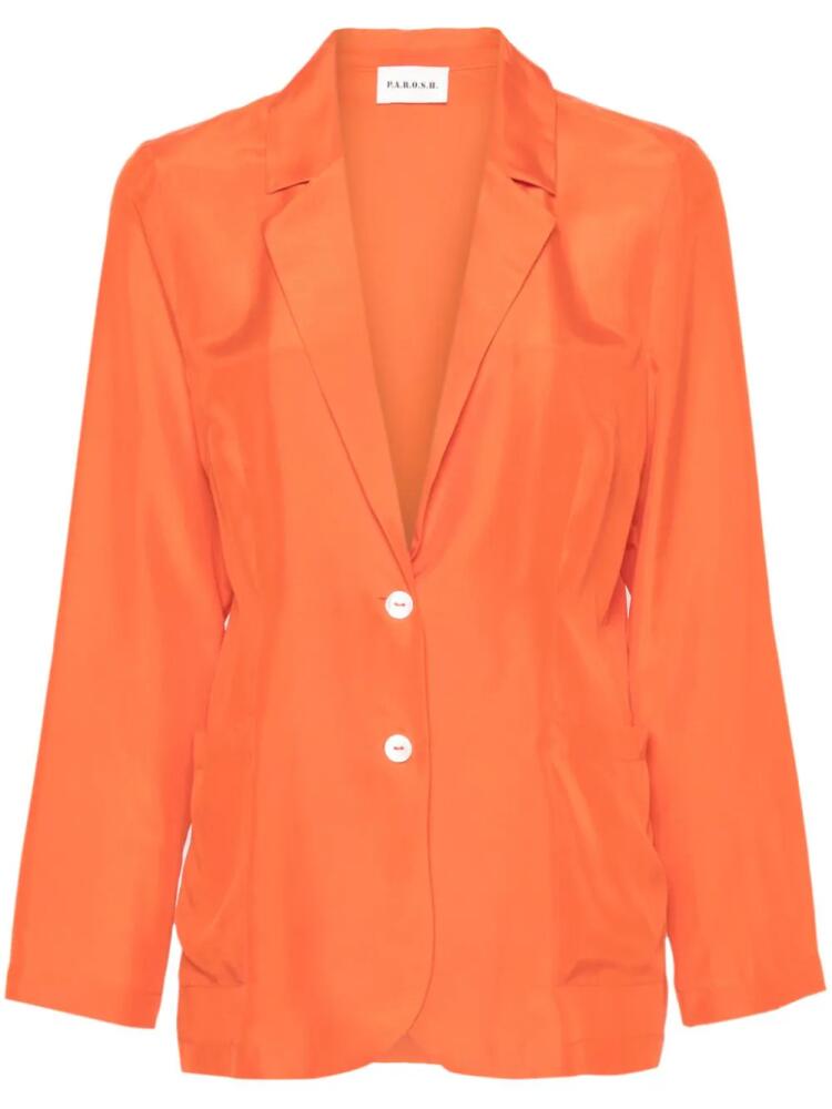 P.A.R.O.S.H. single-breasted silk blazer - Orange Cover