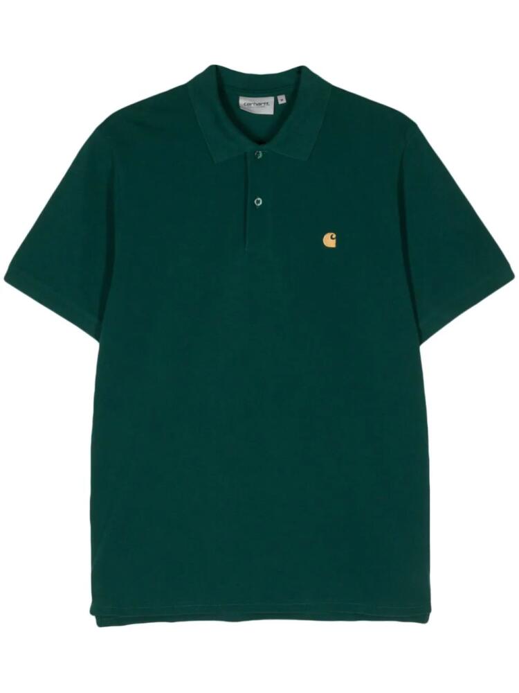 Carhartt WIP logo-embroidered cotton polo shirt - Green Cover