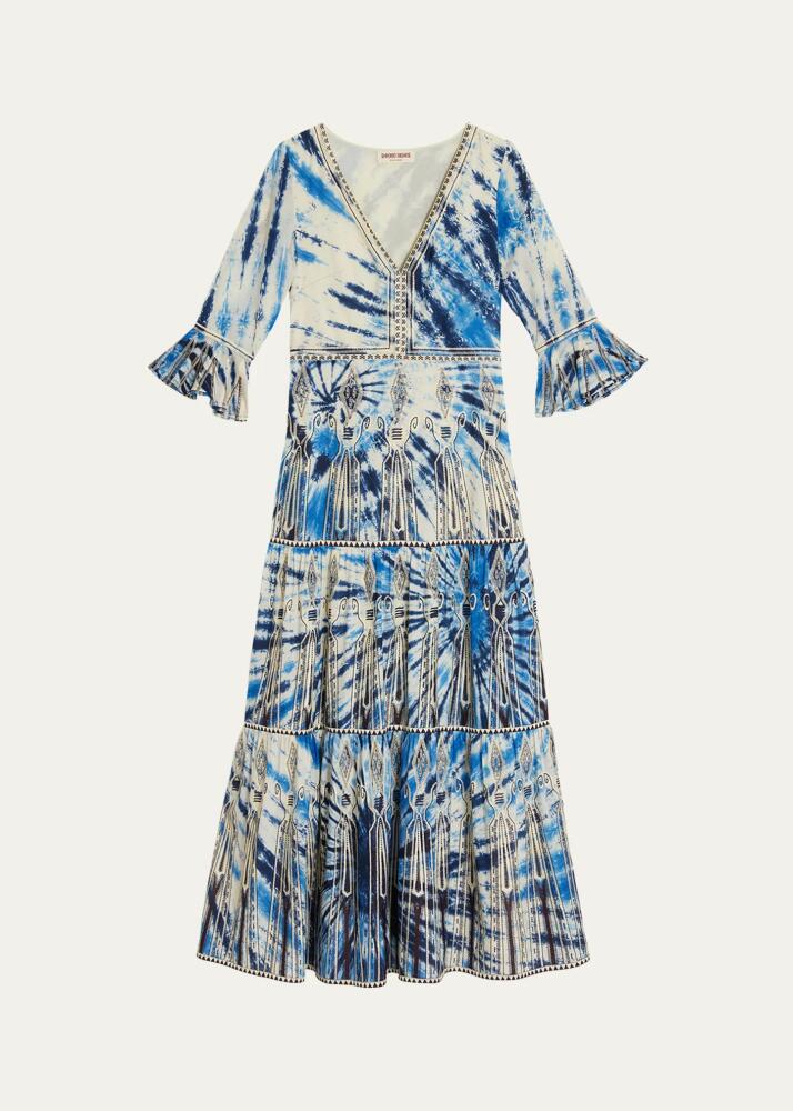 EMPORIO SIRENUSE Bella Tie-Dye Embroidered Maxi Dress Cover