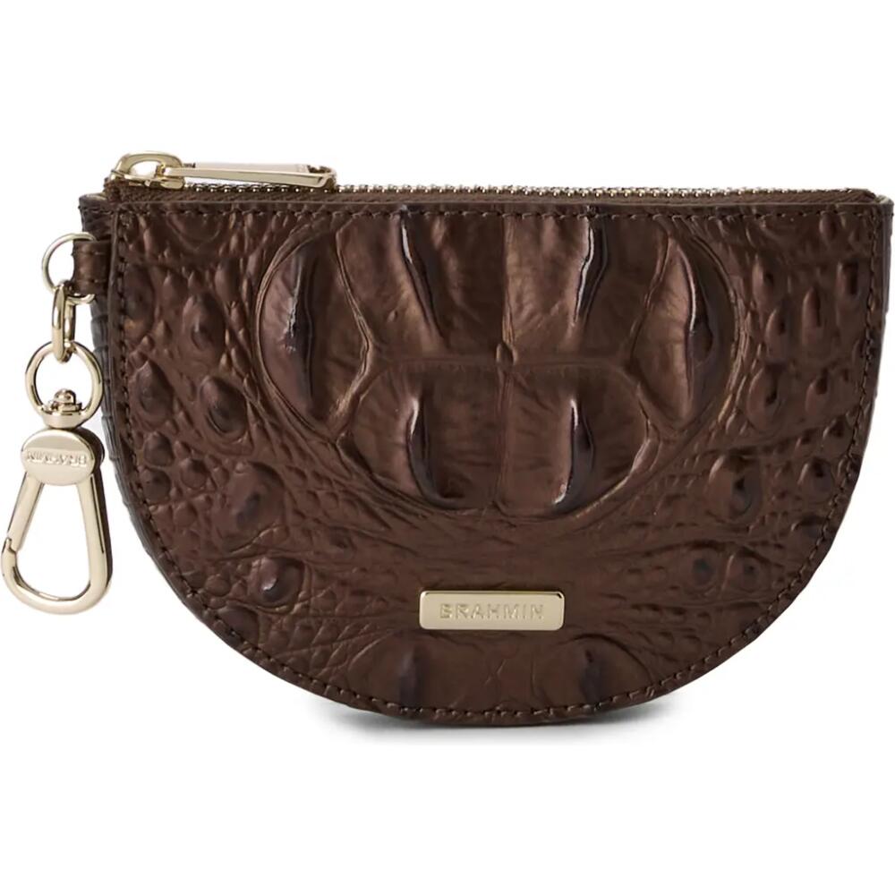 Brahmin Brit Croc Embossed Leather Coin Pouch in Ganache Cover