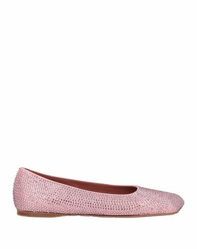 Amina Muaddi Woman Ballet flats Pink Textile fibers Cover