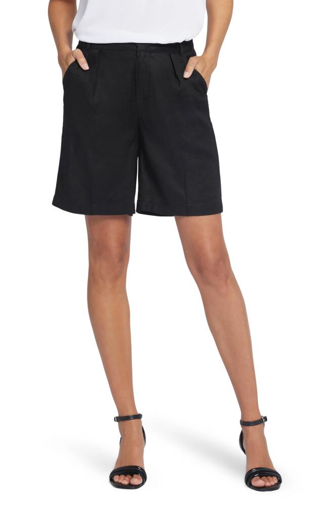 NYDJ Relaxed Linen Blend Shorts in Black Cover