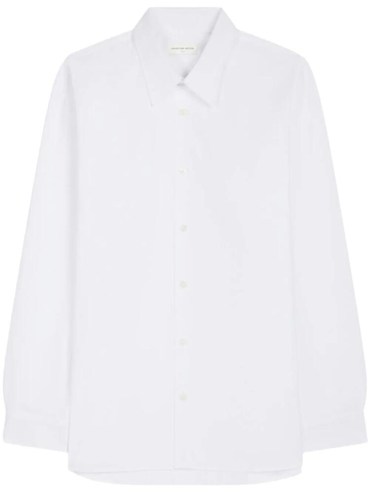 DRIES VAN NOTEN long-sleeve cotton shirt - White Cover