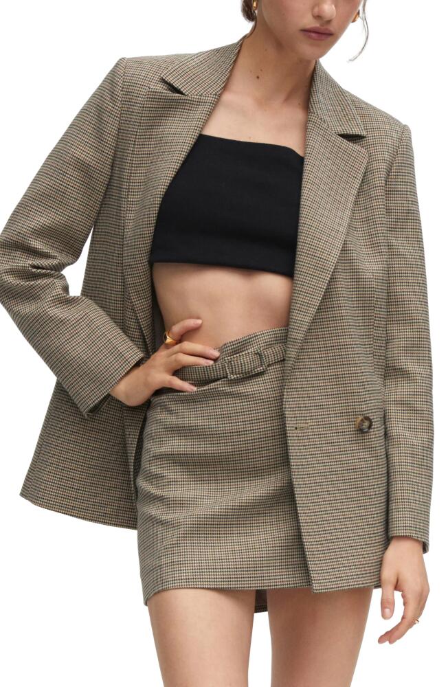 MANGO Cross Button Blazer in Brown Cover