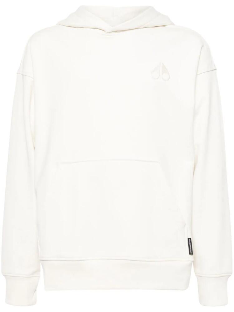 Moose Knuckles Serge logo-embroidered hoodie - White Cover