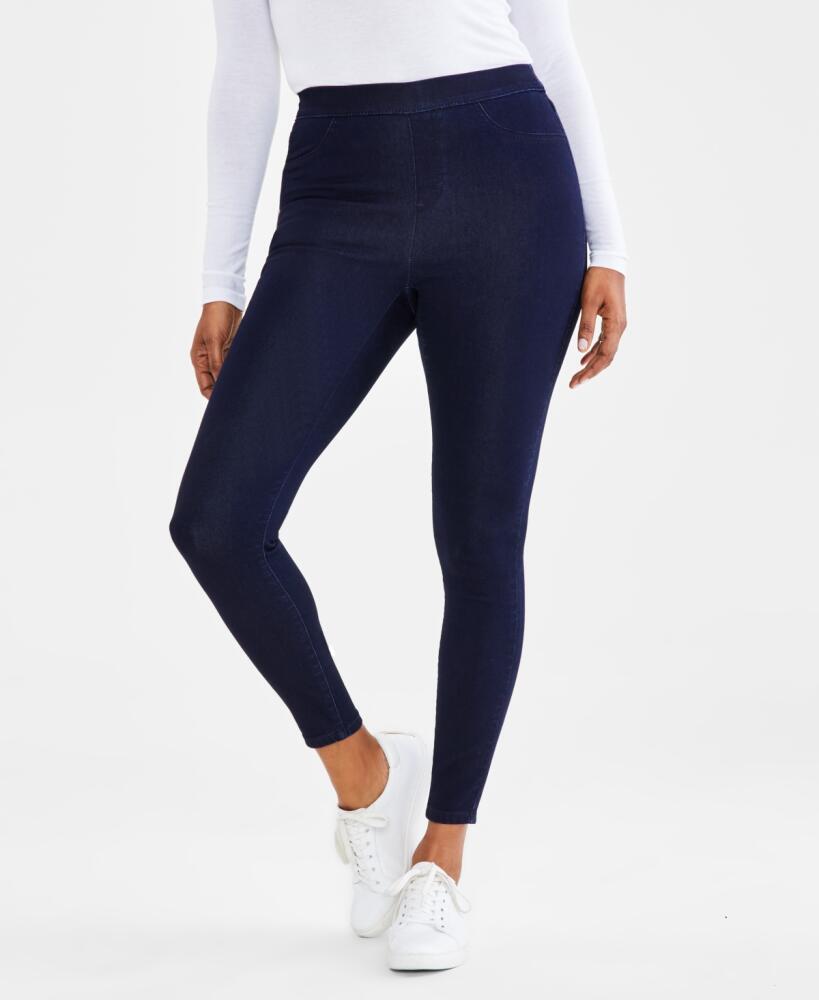 Style & Co Petite Mid-Rise Pull On Jeggings, Created for Macy's - Rinse Cover