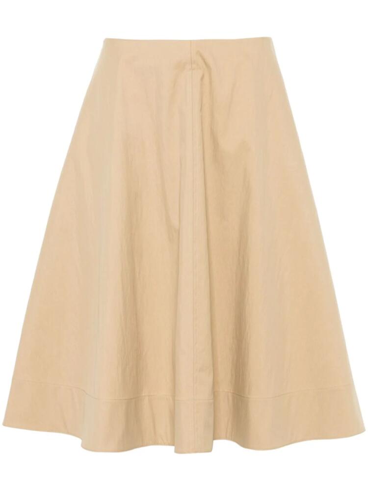 KHAITE Renta twill midi skirt - Neutrals Cover