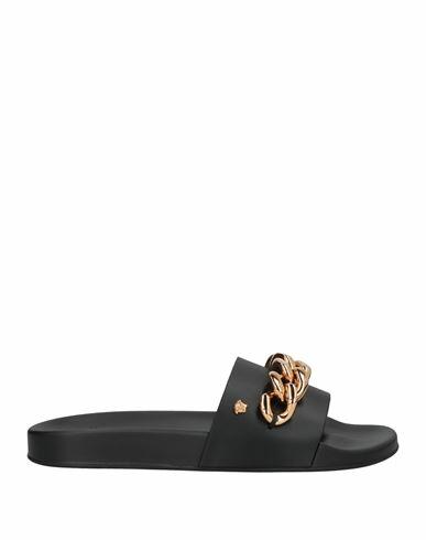 Versace Man Sandals Black Calfskin Cover