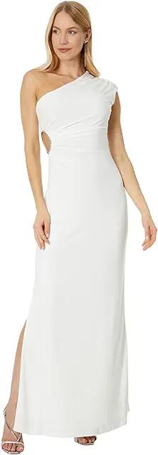 BCBGMAXAZRIA One Shoulder Gown (Off-White) Women's Dress Cover