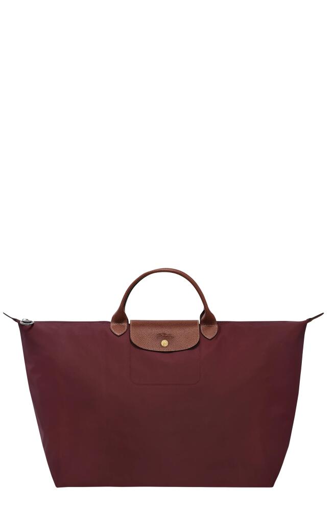 Longchamp 'Le Pliage' Overnighter in Burgundy Cover