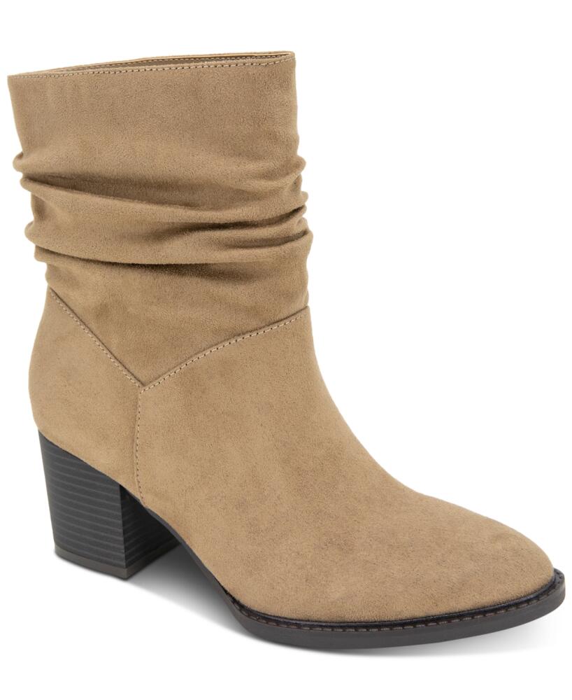 Style & Co Women's Genoviaa Scrunch Booties, Created for Macy's - Taupe Mc Cover