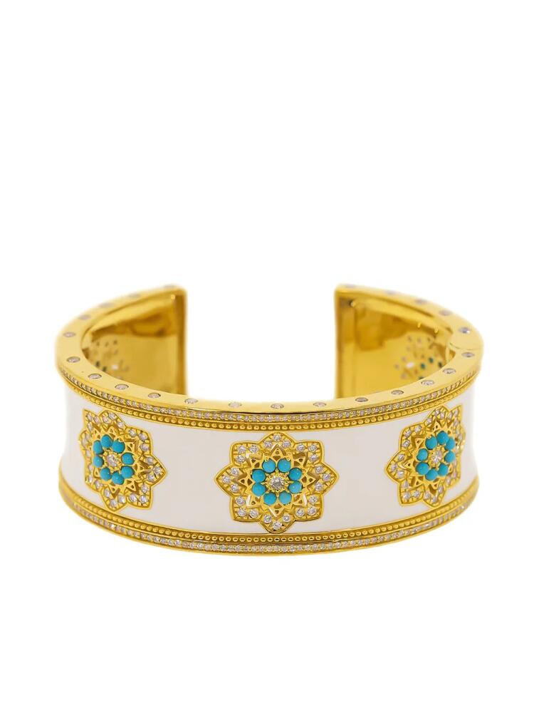 BUDDHA MAMA 20kt yellow gold, enamel, diamond and turquoise Mandalas cuff Cover