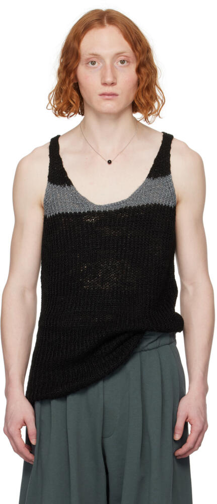 Dries Van Noten Black Striped Tank Top Cover