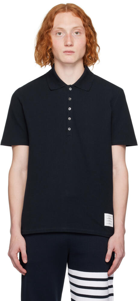 Thom Browne Navy Stripe Trim Polo Cover