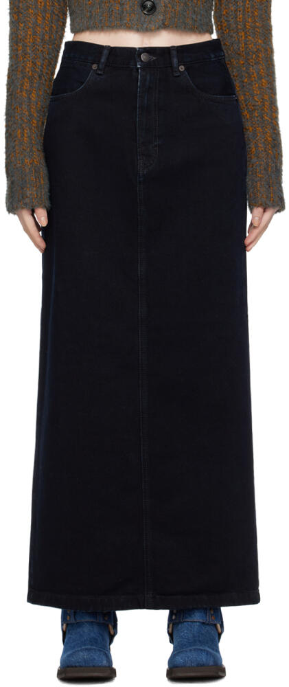 Acne Studios Black Faded Denim Maxi Skirt Cover