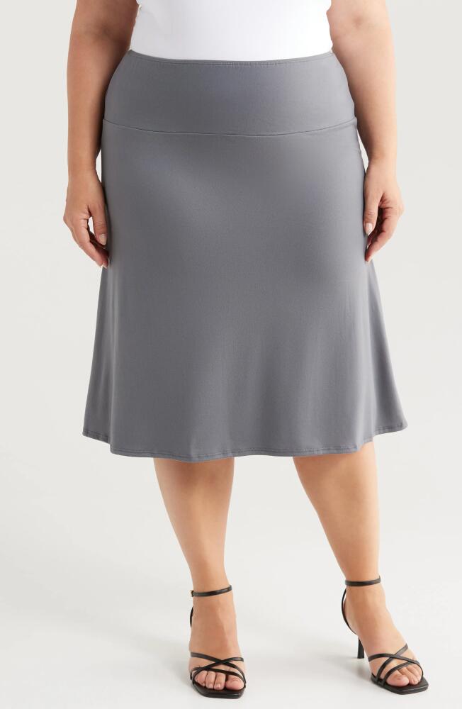 24seven Comfort Apparel A-Line Skirt in Charcoal Cover