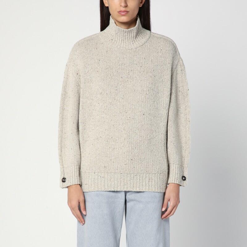 Bottega Veneta Grey mélange wool-blend turtleneck jumper Cover