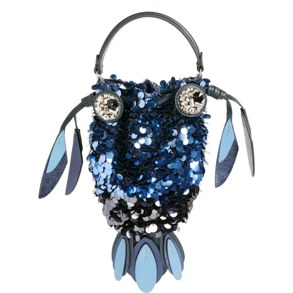 Anya Hindmarch Goldfish Sequin Crossbody Bag in Marine Cover