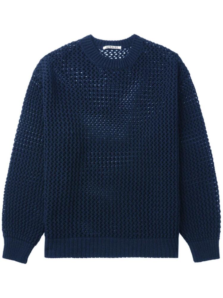 Auralee open-knit cotton jumper - Blue Cover