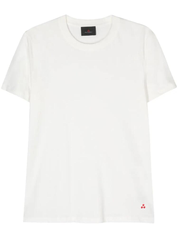 Peuterey logo-embroidered cotton T-shirt - White Cover