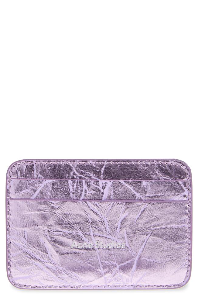 Acne Studios Crinkled Metallic Leather Card Case in Lavender Purple Cover