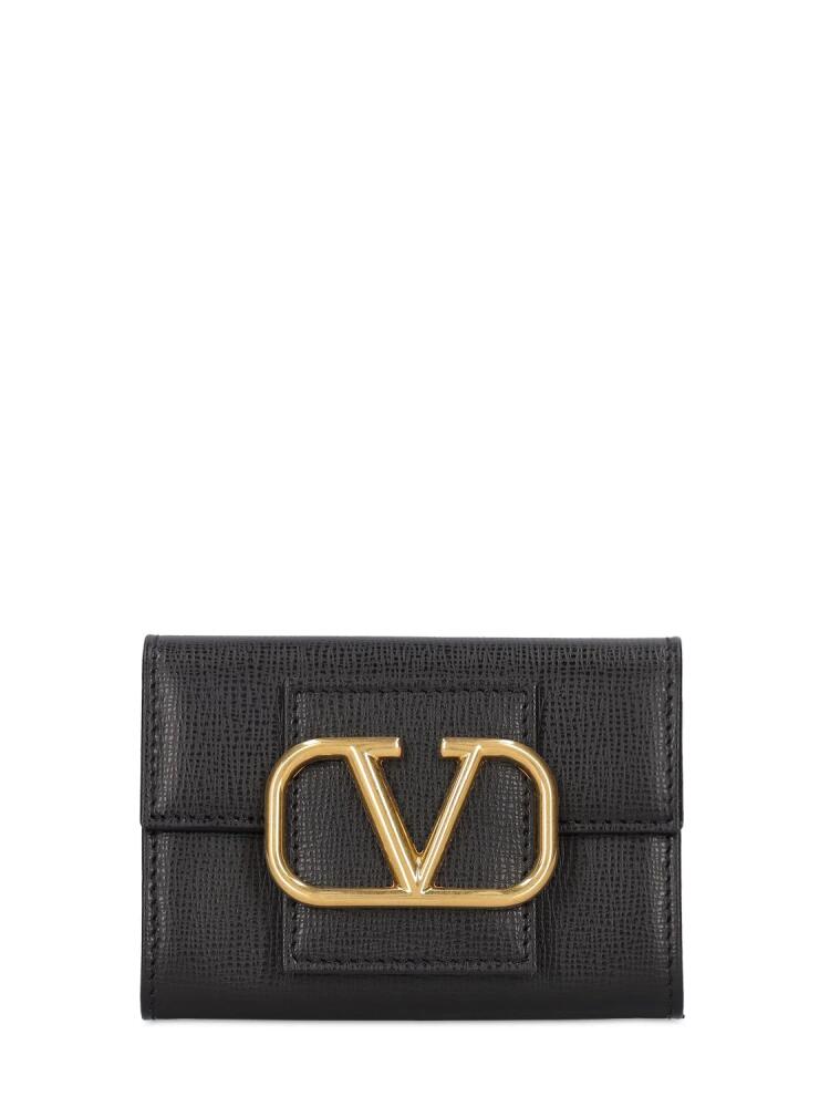 VALENTINO GARAVANI Vlogo Grained Leather Card Holder Cover