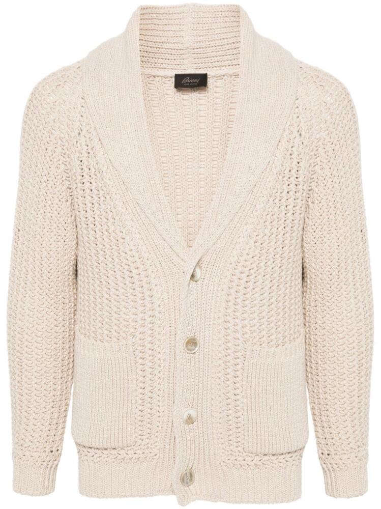 Brioni crochet-knit cardigan - Neutrals Cover