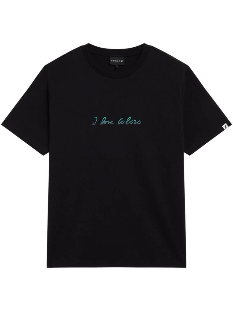 SPORT b. by agnès b. slogan-print cotton T-shirt - Black Cover