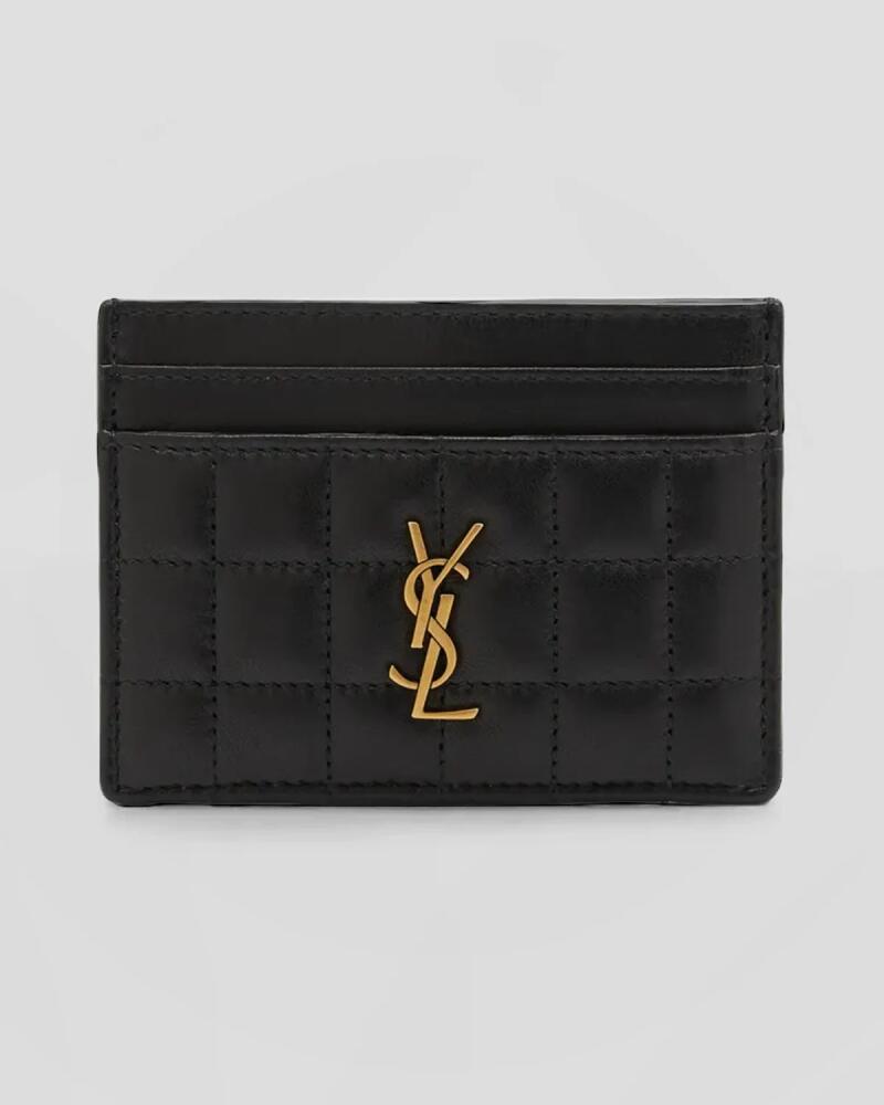 Saint Laurent Cassandre YSL Card Case in Quilted Smooth Leather Cover