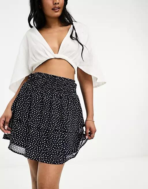 Only layered rara skirt in navy spot Cover