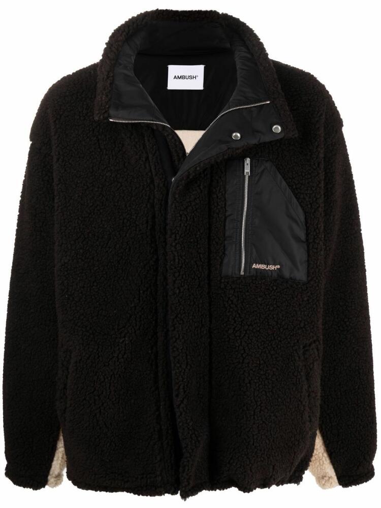 AMBUSH panelled sherpa jacket - Neutrals Cover