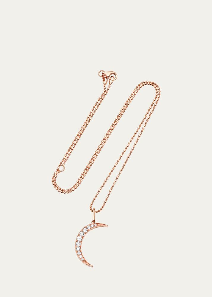 Andrea Fohrman 14k Rose Gold Diamond Crescent Moon Necklace Cover