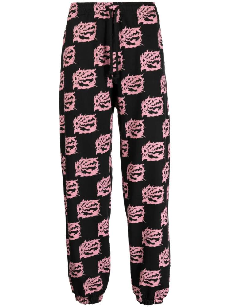 RASSVET graphic-print cotton track pants - Black Cover