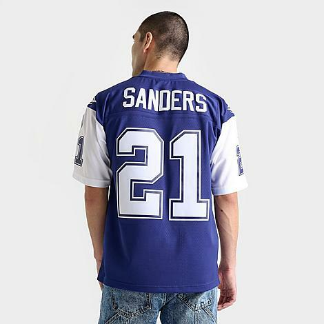 Mitchell And Ness Men's Deion Sanders Dallas Cowboys NFL Legacy Football Jersey Shirt in Blue/Dark Royal Cover