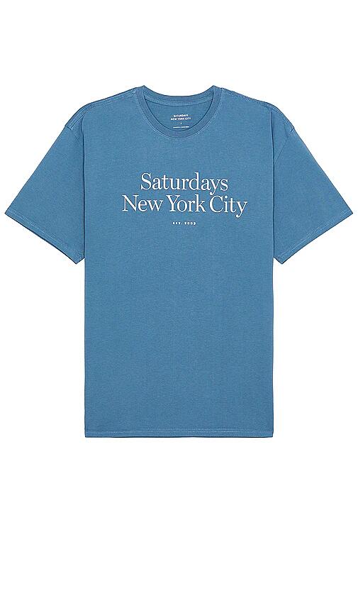 SATURDAYS NYC Miller Standard Short Sleeve Tee in Blue Cover