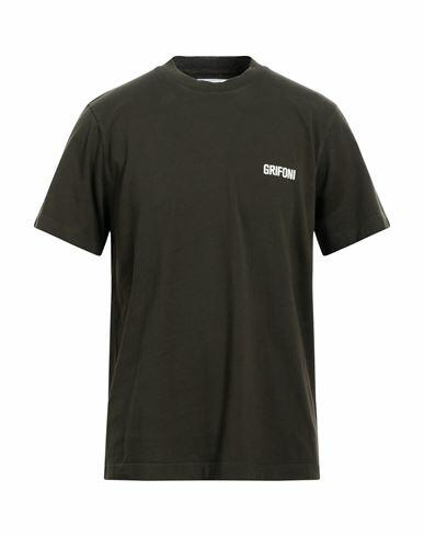 Grifoni Man T-shirt Military green Cotton Cover