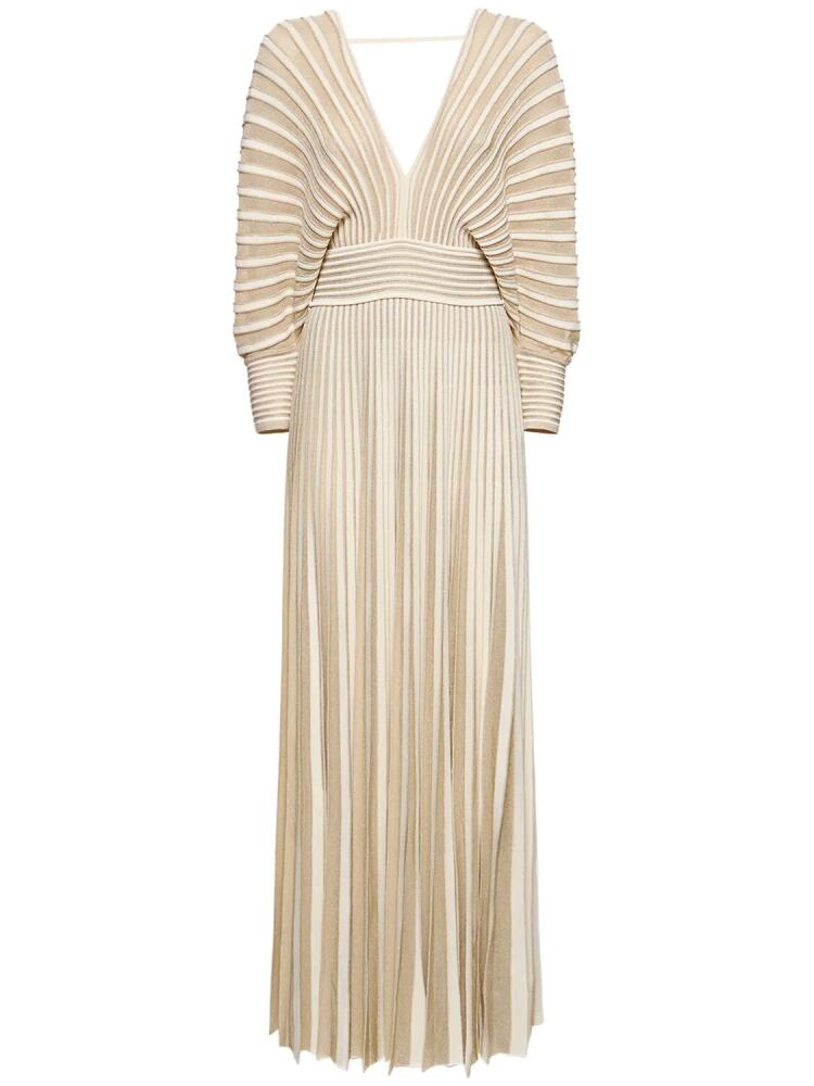 ELIE SAAB Pleated Knit Long Dress Cover