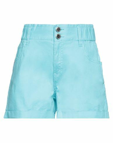 Yes Zee By Essenza Woman Shorts & Bermuda Shorts Azure Cotton, Elastane Cover