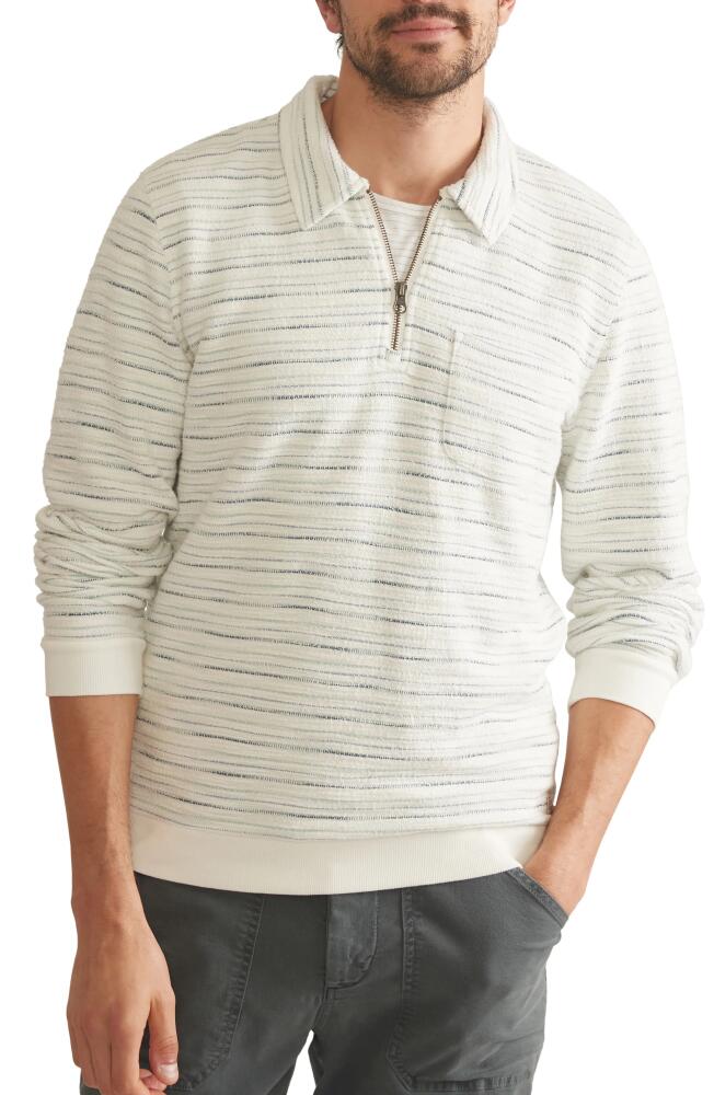 Marine Layer Textured Stripe Pullover Sweater in Natural Cool Stripe Cover